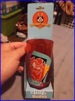 Vintage Looney Tunes Taz Tasmanian Devil Red Cup Pop Art Rare Warner Bros 1999