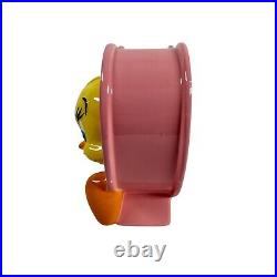 Vintage Looney Tunes Tweety Bird Warner Brothers Pink Heart Vase Planter RARE Vintage Looney Tunes Tweety Bird Warner Brothers Pink Heart Vase Planter RARE