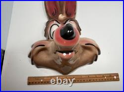 Vintage Looney Tunes Wile E. Coyote Wall Plaque Bai-dotta Amazing Rare 1986
