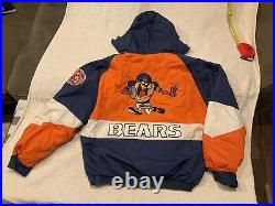 Vintage NFL Chicago Bears Looney Tunes Taz Jacket L RARE Warner Bros 90s Men L
