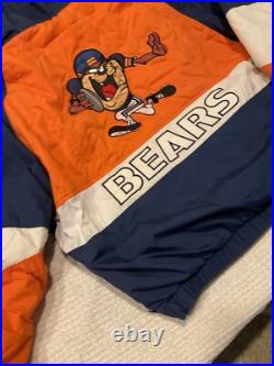 Vintage NFL Chicago Bears Looney Tunes Taz Jacket L RARE Warner Bros 90s Men L