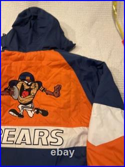 Vintage NFL Chicago Bears Looney Tunes Taz Jacket L RARE Warner Bros 90s Men L