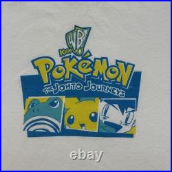 Vintage Pokémon The Johto Journeys T-Shirt WB Warner Bros PROMO RARE Youth Large