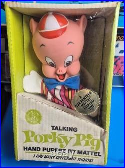 Vintage Porky Pig 1964 Mattel Hand Puppet Warner Bros New Factory Sealed Rare