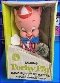 Vintage Porky Pig 1964 Mattel Hand Puppet Warner Bros New Factory Sealed Rare