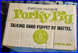 Vintage Porky Pig 1964 Mattel Hand Puppet Warner Bros New Factory Sealed Rare