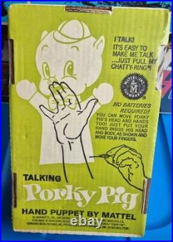 Vintage Porky Pig 1964 Mattel Hand Puppet Warner Bros New Factory Sealed Rare