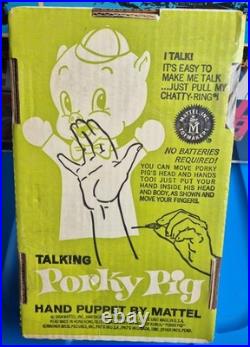 Vintage Porky Pig 1964 Mattel Hand Puppet Warner Bros New Factory Sealed Rare