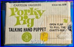 Vintage Porky Pig 1964 Mattel Hand Puppet Warner Bros New Factory Sealed Rare