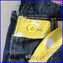 Vintage RARE Warner Bros Tweety Bird Blue Denim Short Overalls 12 Months
