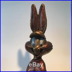 Vintage RARE hard to find Bronze Bugs Bunny Playing Baseball Sculpture by Austin