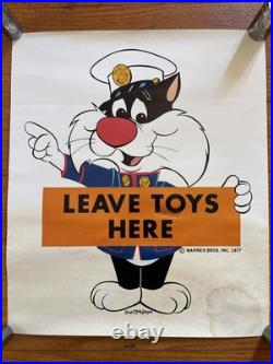 Vintage Rare Warner Bros Looney Tunes Marines Toys For Tots Poster 1977 17x20