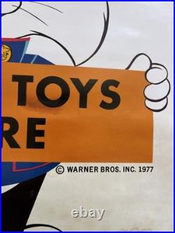 Vintage Rare Warner Bros Looney Tunes Marines Toys For Tots Poster 1977 17x20