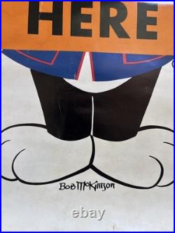 Vintage Rare Warner Bros Looney Tunes Marines Toys For Tots Poster 1977 17x20