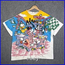 Vintage Tiny Toons Shirt Adult XL AOP 90s FREEZE Warner Bros Looney Tunes RARE