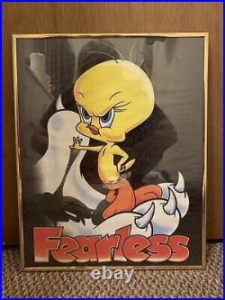 Vintage Tweety Poster fearless looney tunes rare vhtf