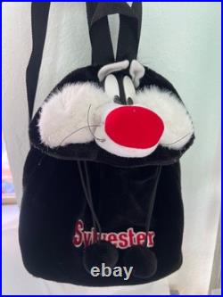 Vintage VTG RARE 90s Warner Bros Looney Tunes Sylvester Backpack Bag Plush 3D
