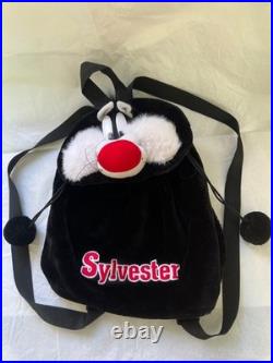Vintage VTG RARE 90s Warner Bros Looney Tunes Sylvester Backpack Bag Plush 3D