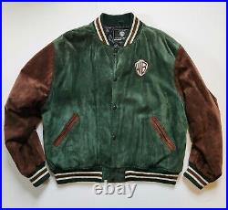 Vintage Warner Bros Leather Bomber Jacket Suede VTG Rare 1995. Mens Size Medium