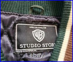 Vintage Warner Bros Leather Bomber Jacket Suede VTG Rare 1995. Mens Size Medium