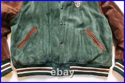 Vintage Warner Bros Leather Bomber Jacket Suede VTG Rare 1995. Mens Size Medium