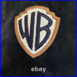 Vintage Warner Bros Leather Bomber Jacket Suede VTG Rare 1995. Mens XL
