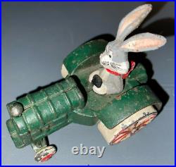Vintage Warner Bros Looney Tunes Bugs Bunny Riding a Cast Iron Tractor RARE