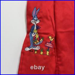 Vintage Warner Bros RARE Bugs Bunny Red Ruffle Embroidered Kid's Jumpsuit Sz 2T