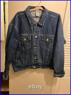 Vintage Warner Bros Store DC Comics BATMAN Blue Denim Jacket RARE Size XL