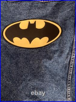 Vintage Warner Bros Store DC Comics BATMAN Blue Denim Jacket RARE Size XL
