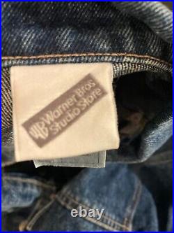 Vintage Warner Bros Store DC Comics BATMAN Blue Denim Jacket RARE Size XL