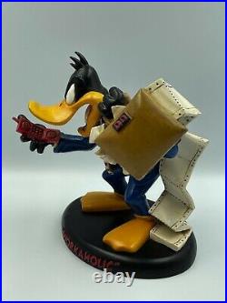 Vintage Warner Bros Store Daffy Duck Workaholic Statue & Box Rare 1994