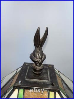 Vintage Warner Bros Sylvester & Tweety Bird Looney Tunes Stained Glass Lamp Rare