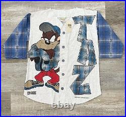 Vintage Warner Bros Tasmanian Devil Baseball Jersey Shirt Kids L 1994 RARE Vintage Warner Bros Tasmanian Devil Baseball Jersey Shirt Kids L 1994 RARE