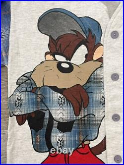 Vintage Warner Bros Tasmanian Devil Baseball Jersey Shirt Kids L 1994 RARE