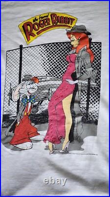 Vintage Who Framed Roger Rabbit Tee Large Warner Bros Cartoons Movies 80s Rare