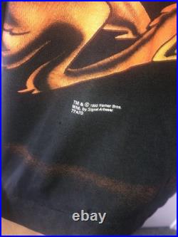 Vintage Wile E Coyote & Road Runner Warner Bros AOP Shadow Shirt Sz M RARE 1995