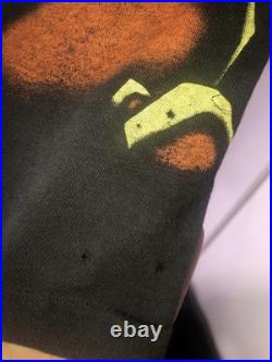 Vintage Wile E Coyote & Road Runner Warner Bros AOP Shadow Shirt Sz M RARE 1995