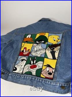Vtg 1995 Warner Bros Studio Store Looney Tunes Denim Jacket L Archival RARE