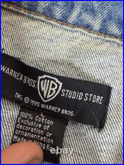 Vtg 1995 Warner Bros Studio Store Looney Tunes Denim Jacket L Archival RARE