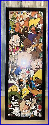 Vtg 90's Looney Tunes Cast Rare Cartoon 36x12 USA Warner Brothers Poster Taz