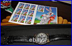 Vtg. Bugs Bunny Warner Brothers Acme Watch Fossil 36mm + Stamps / Appliqué Rare