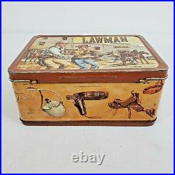 Vtg Lawman Russell&Brown Warner Bros Metal Lunch Box & Thermos Circa 1960's RARE