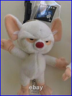 WARNER BROS. STORE PINKY AND THE BRAIN KEY RINGS PLUSH withTAGS RARE COLLECTIBLE WARNER BROS. STORE PINKY AND THE BRAIN KEY RINGS PLUSH withTAGS RARE COLLECTIBLE