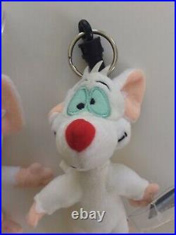 WARNER BROS. STORE PINKY AND THE BRAIN KEY RINGS PLUSH withTAGS RARE COLLECTIBLE WARNER BROS. STORE PINKY AND THE BRAIN KEY RINGS PLUSH withTAGS RARE COLLECTIBLE