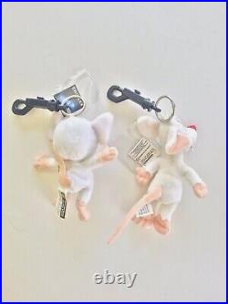 WARNER BROS. STORE PINKY AND THE BRAIN KEY RINGS PLUSH withTAGS RARE COLLECTIBLE WARNER BROS. STORE PINKY AND THE BRAIN KEY RINGS PLUSH withTAGS RARE COLLECTIBLE