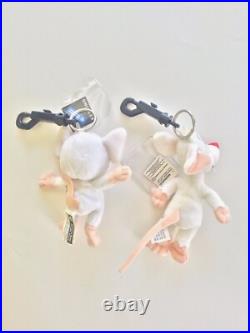 WARNER BROS. STORE PINKY AND THE BRAIN KEY RINGS PLUSH withTAGS RARE COLLECTIBLE WARNER BROS. STORE PINKY AND THE BRAIN KEY RINGS PLUSH withTAGS RARE COLLECTIBLE