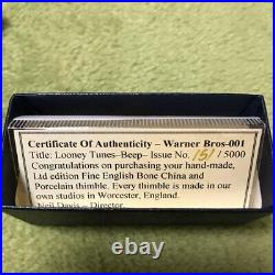WB Road Runner Warner Bros Fine Bone Thimble Limited edition rare from Japan