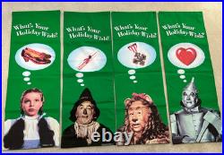 WIZARD OF OZ Warner Bros. Studio Canvas Panel Banner Holiday 1998 RARE QTY 4 WIZARD OF OZ Warner Bros. Studio Canvas Panel Banner Holiday 1998 RARE QTY 4