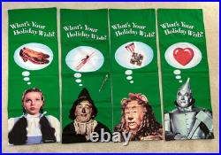 WIZARD OF OZ Warner Bros. Studio Canvas Panel Banner Holiday 1998 RARE QTY 4 WIZARD OF OZ Warner Bros. Studio Canvas Panel Banner Holiday 1998 RARE QTY 4